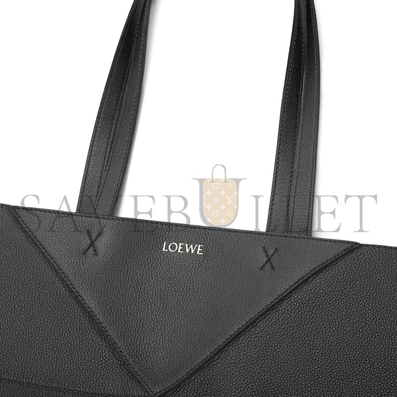 L0ew* MEDIUM HORIZONTAL PUZZLE FOLD TOTE IN SOFT GRAINED CALFSKIN A779PEWX04 (31.5*29*12.5cm)